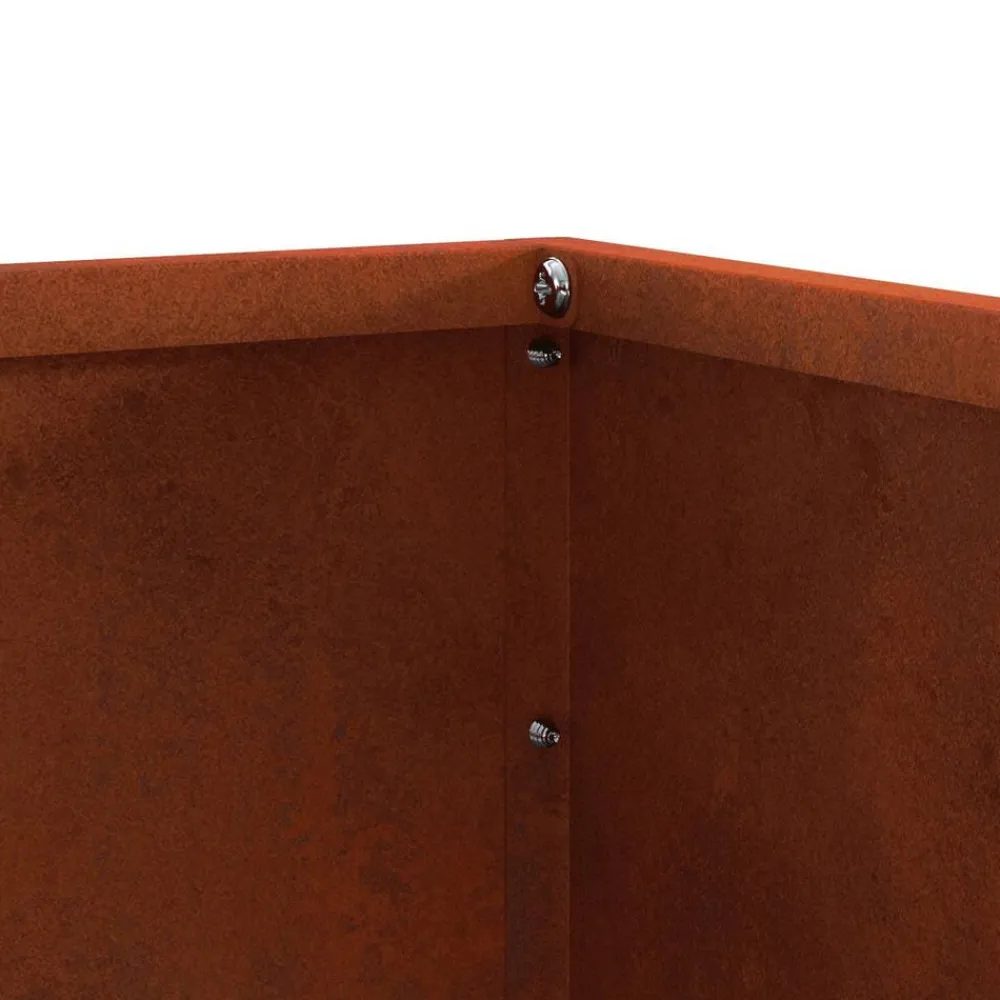 vidaXL Borde de Césped Oxidado 40 x 40 x 13 cm Acero autopatinable Acero oxidado Discount