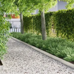 vidaxl Borde de Césped Plateado 1000 x 15 x 0.03 cm Acero galvanizado Best