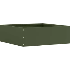vidaXL Borde de Césped 40 x 40 x 13 cm Acero Verde oliva New