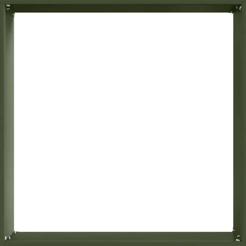 vidaXL Borde de Césped 40 x 40 x 13 cm Acero Verde oliva New