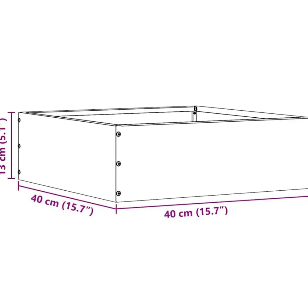 vidaXL Borde de Césped 40 x 40 x 13 cm Acero Verde oliva New