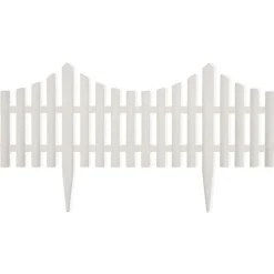 vidaXL Borde divisor de césped 17 piezas / 10 m Blanco Sale