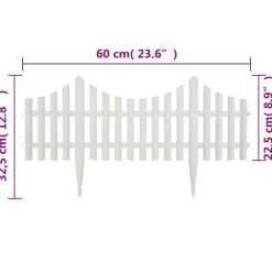 vidaXL Borde divisor de césped 17 piezas / 10 m Blanco Sale
