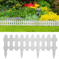 vidaXL Bordes de jardín 17 unidades PP 10 m Blanco Best