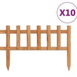 vidaXL Vallas De Jardín-Bordes de jardín 10 unidades madera de abeto 4,4 m