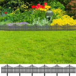 vidaXL Bordes de jardín 17 unidades PP 10 m Antracita New