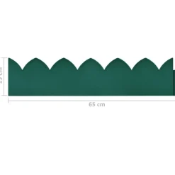 vidaXL Vallas De Jardín-Bordes de jardín 10 unidades PP verde 65x15 cm