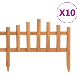 vidaXL Bordes de jardín 10 unidades madera de abeto 4,4 m Marr&oacute;n