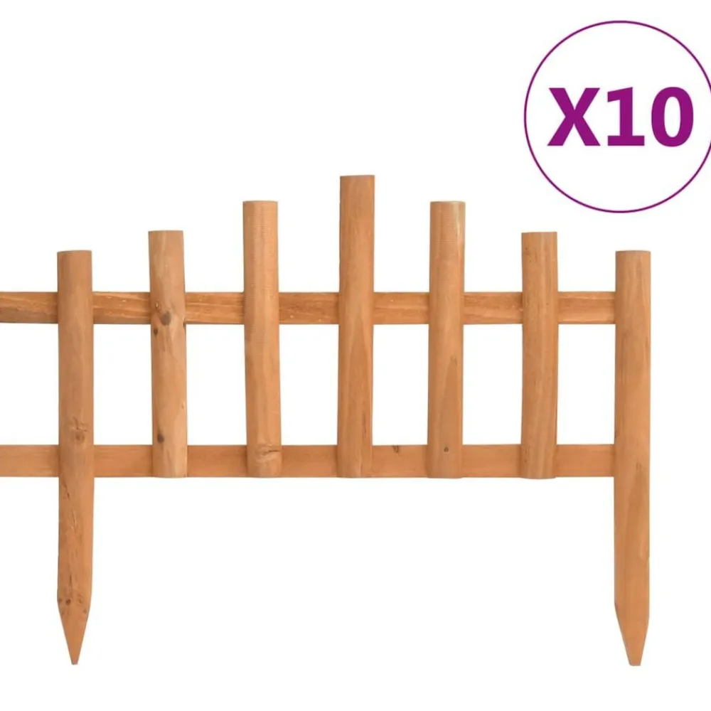 vidaXL Bordes de jardín 10 unidades madera de abeto 4,4 m Marrón