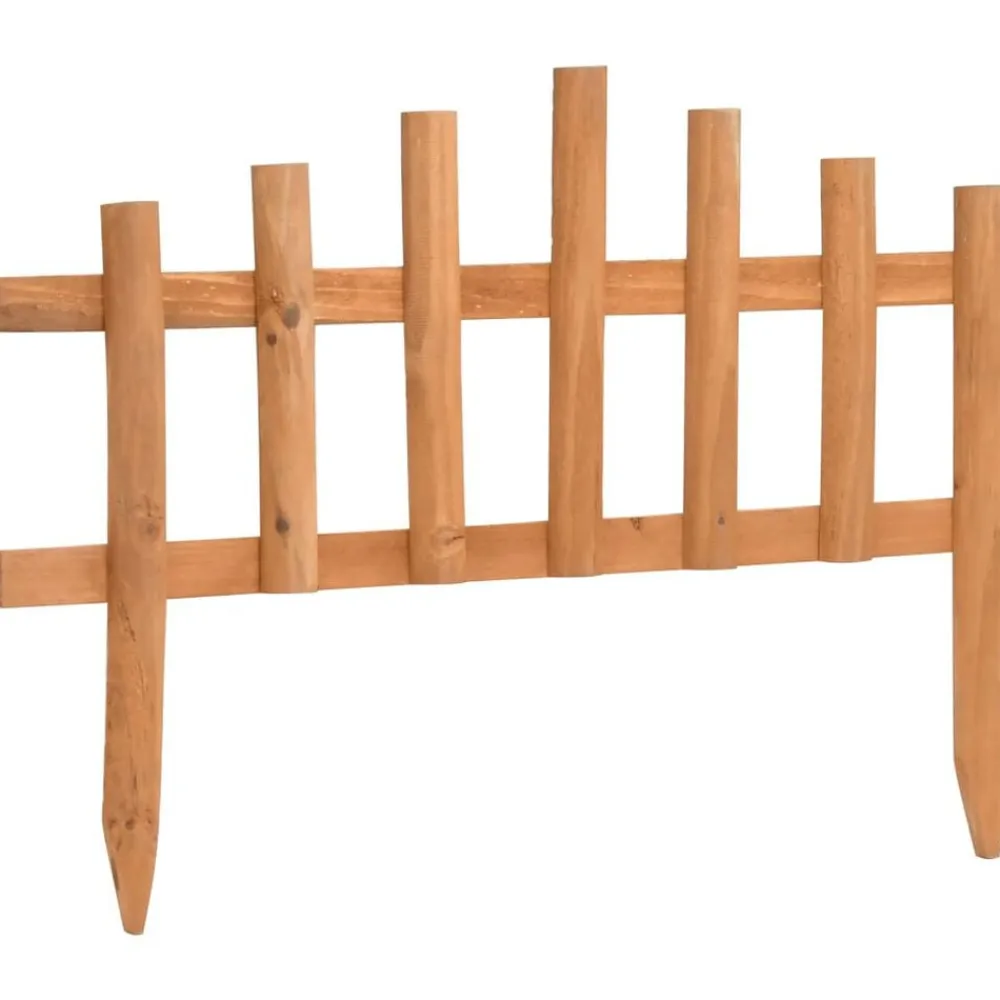 vidaXL Bordes de jardín 10 unidades madera de abeto 4,4 m Marrón