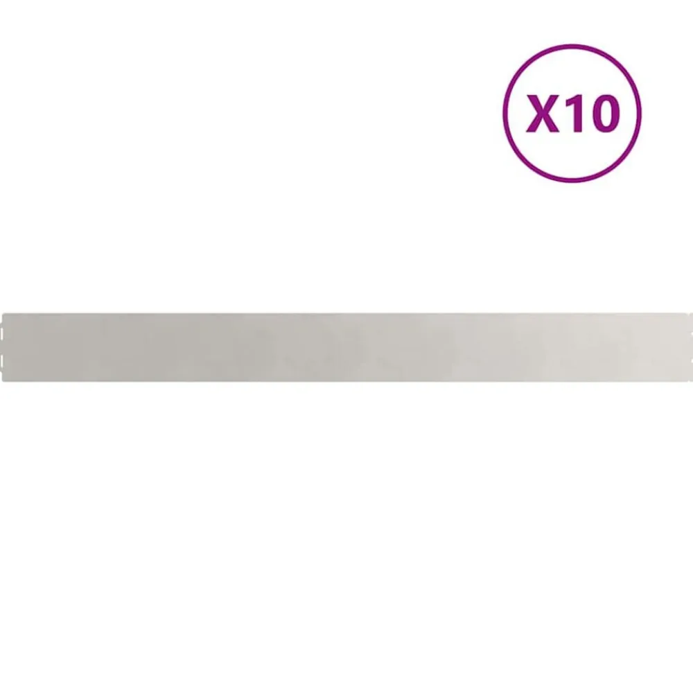 vidaXL Bordes para césped 10 uds 10x103 cm Acero inoxidable Best