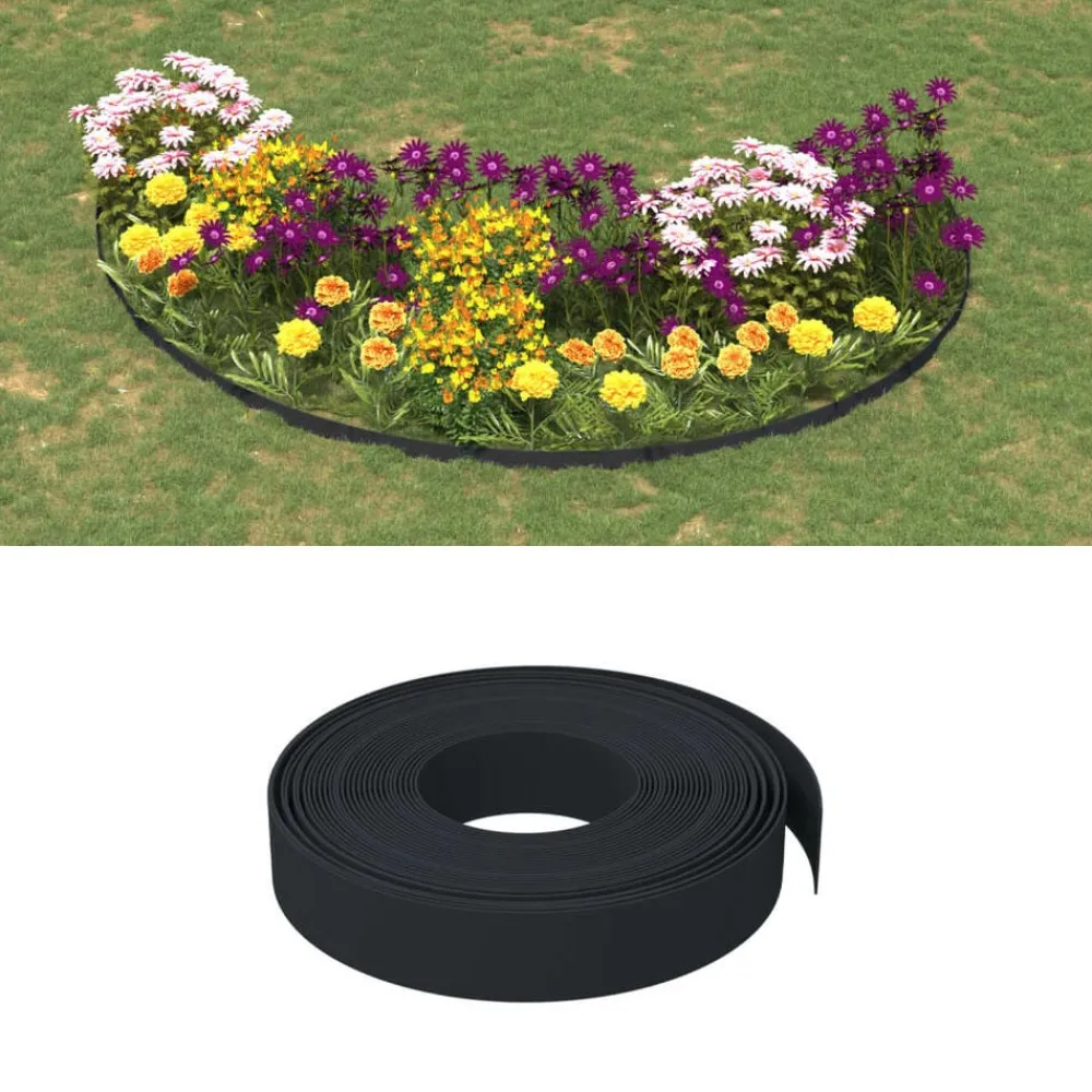 vidaXL Vallas De Jardín-Bordura de jardín polietileno 10 m 10 cm