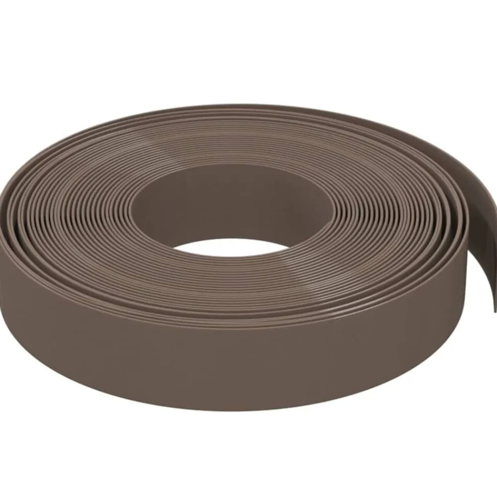 vidaXL Bordura de jardín polietileno marrón 10 m 10 cm Marrón New
