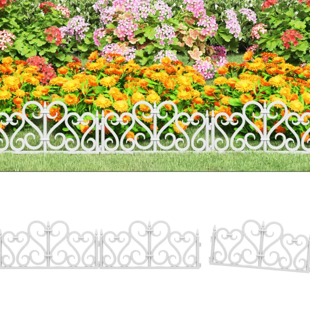 vidaXL Borduras de jardín 17 unidades PP 10 m Blanco