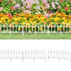 vidaXL Borduras de jardín 17 unidades PP 10 m Blanco Outlet