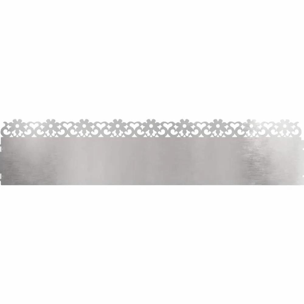 vidaXL Borduras para césped 10 pcs Plateado 103 x 0,05 x 22 cm Acero inoxidable Sale