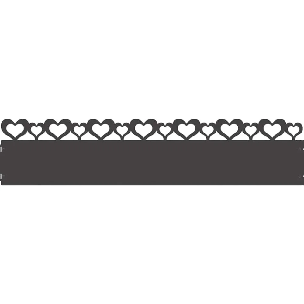 vidaXL Borduras para césped 10 pcs 103 x 0,05 x 22 cm Acero Negro Online