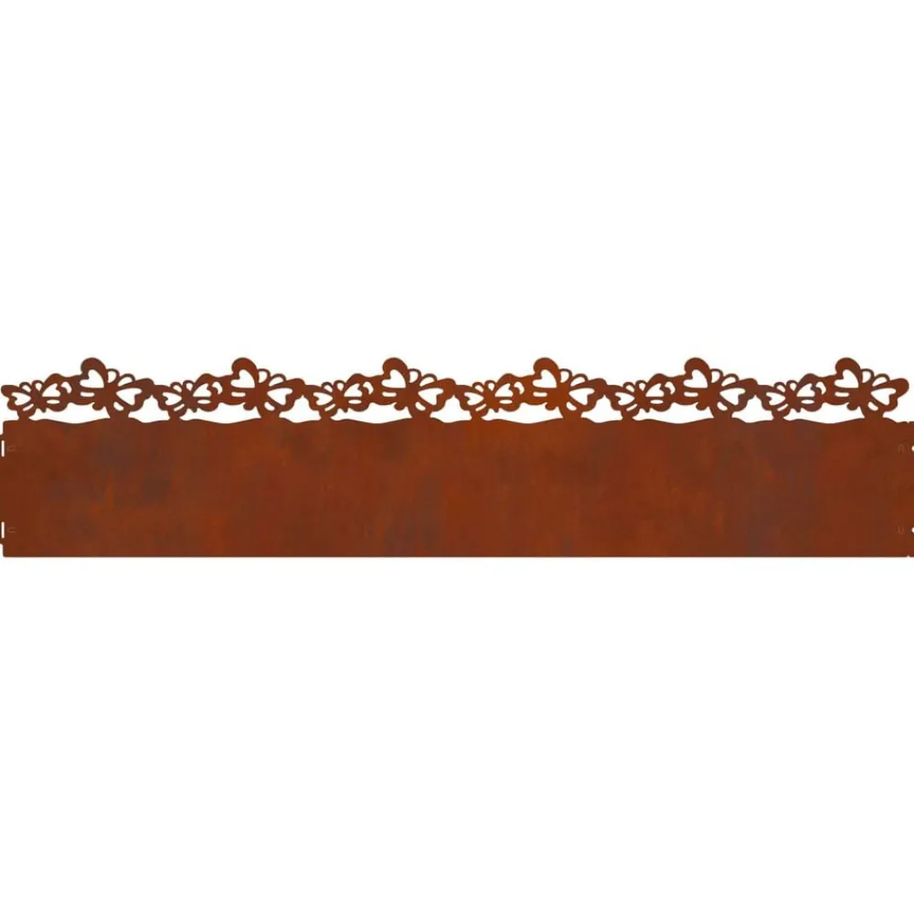 vidaXL Vallas De Jardín-Borduras para césped 10 pcs Oxidado 103 x 0,05 x 22 cm