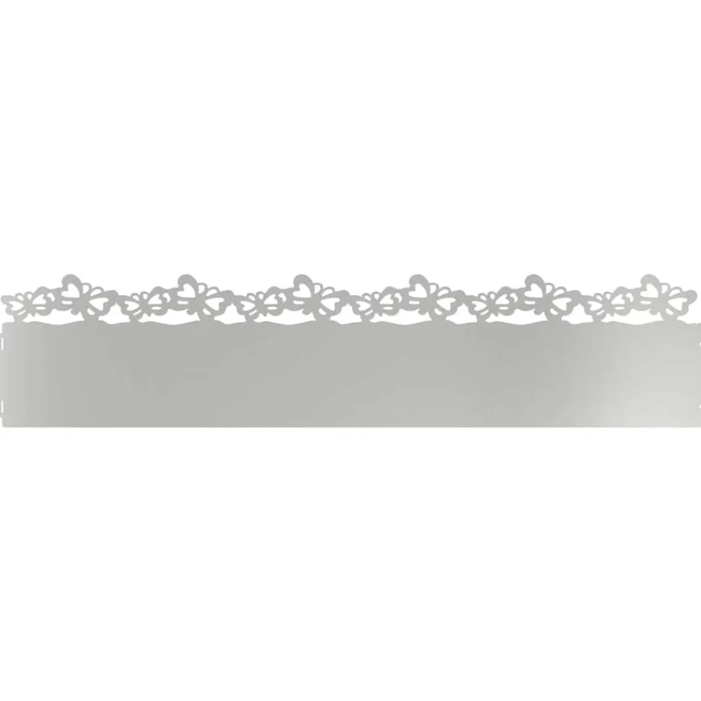 vidaXL Vallas De Jardín-Borduras para césped 10 pcs Plateado 103 x 0,05 x 22 cm