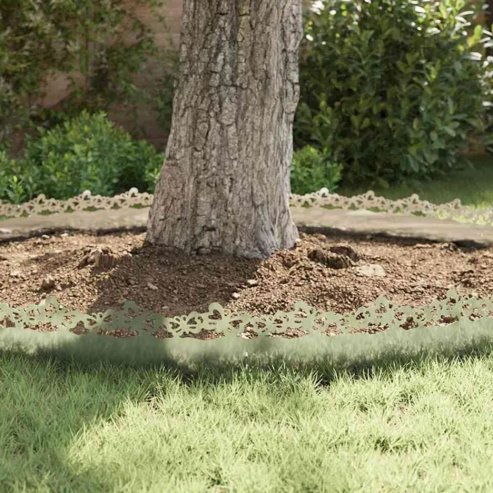 vidaXL Vallas De Jardín-Borduras para césped 10 pcs Plateado 103 x 0,05 x 22 cm