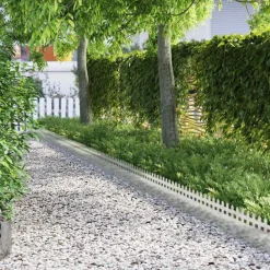 vidaXL Vallas De Jardín-Borduras para césped 10 pcs Plateado 103 x 0,05 x 22 cm