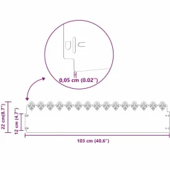 vidaXL Borduras para césped 10 pcs 103 x 0,05 x 22 cm Acero White Sale