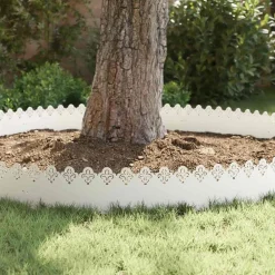 vidaXL Borduras para césped 10 pcs 103 x 0,05 x 22 cm Acero White Sale