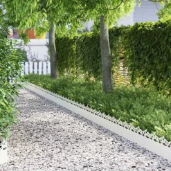 vidaXL Vallas De Jardín-Borduras para césped 10 pcs 103 x 0,05 x 22 cm Acero