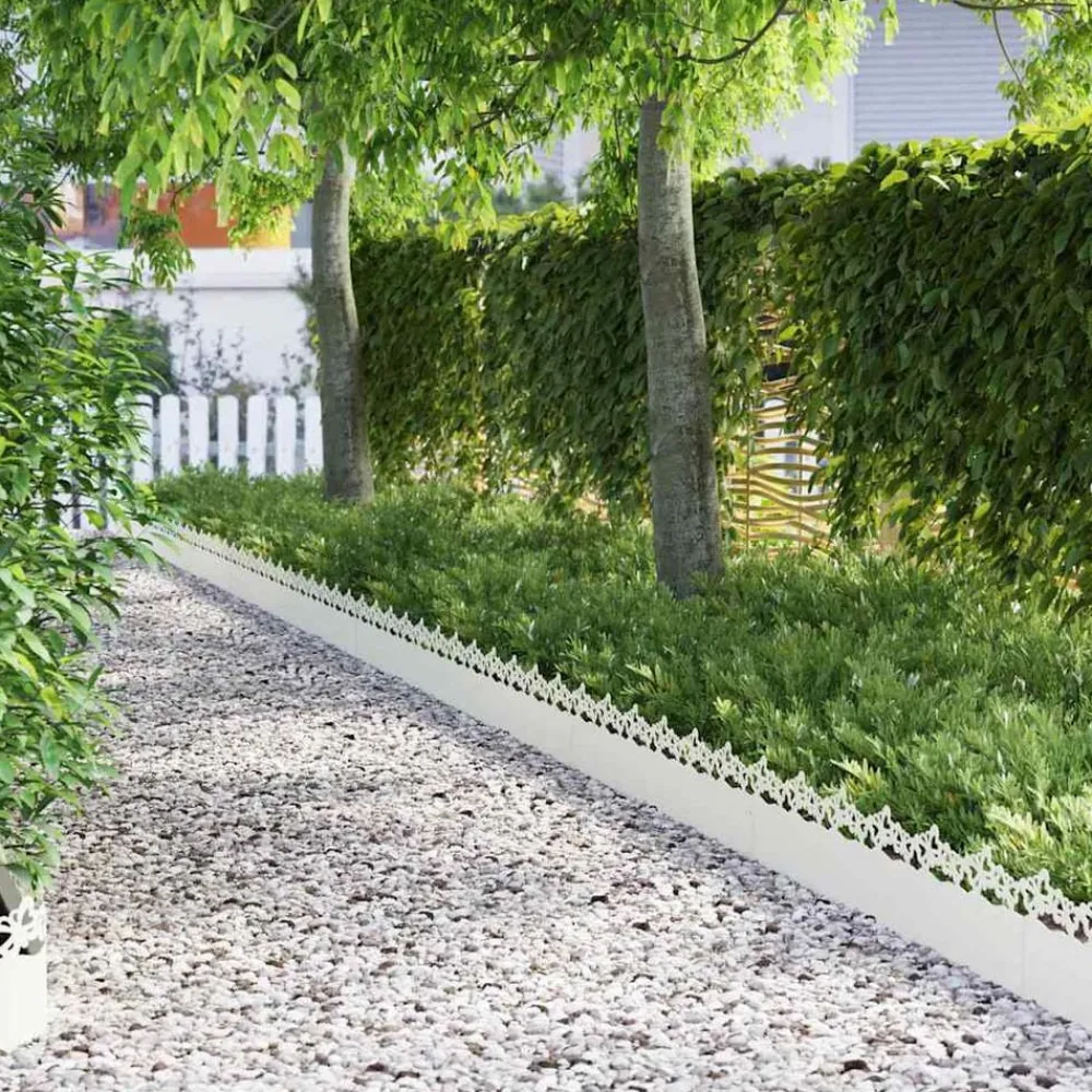 vidaXL Vallas De Jardín-Borduras para césped 10 pcs 103 x 0,05 x 22 cm Acero