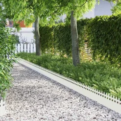 vidaXL Vallas De Jardín-Borduras para césped 10 pcs 103 x 0,05 x 22 cm Acero