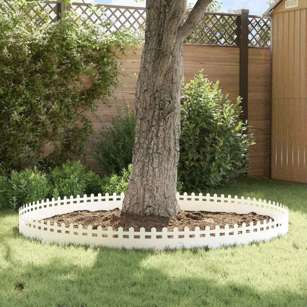vidaXL Vallas De Jardín-Borduras para césped 10 pcs 103 x 0,05 x 22 cm Acero
