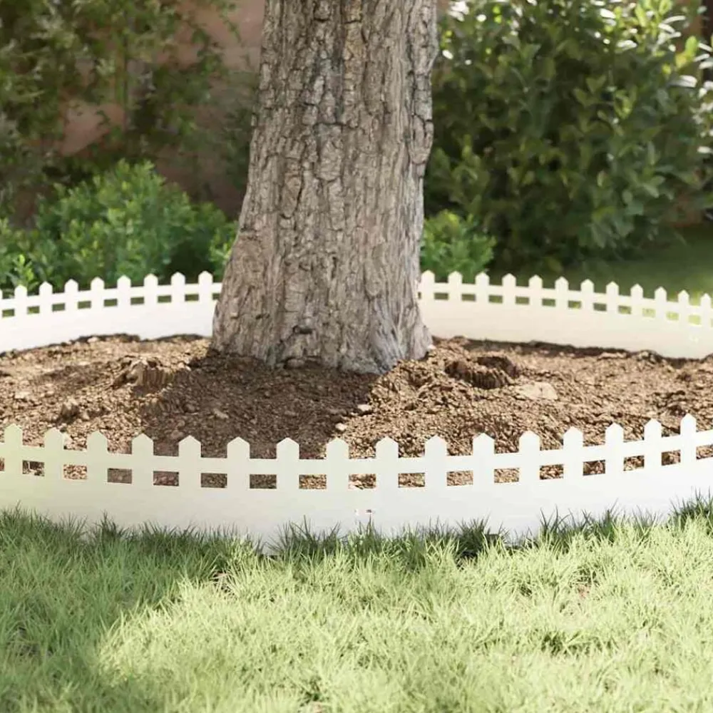 vidaXL Vallas De Jardín-Borduras para césped 10 pcs 103 x 0,05 x 22 cm Acero