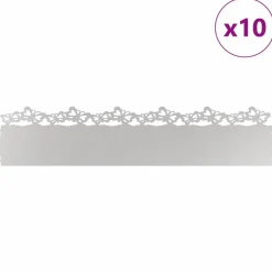 vidaXL Vallas De Jardín-Borduras para césped 10 pcs Plateado 103 x 0,05 x 22 cm