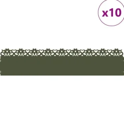 vidaXL Vallas De Jardín-Borduras para césped 10 pcs 103 x 0,05 x 22 cm