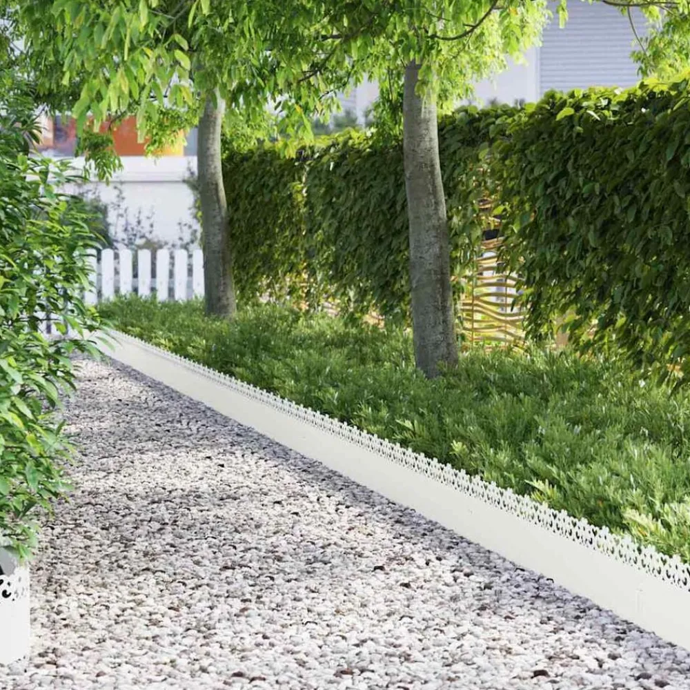 vidaXL Vallas De Jardín-Borduras para césped 10 pcs 103 x 0,05 x 22 cm Acero