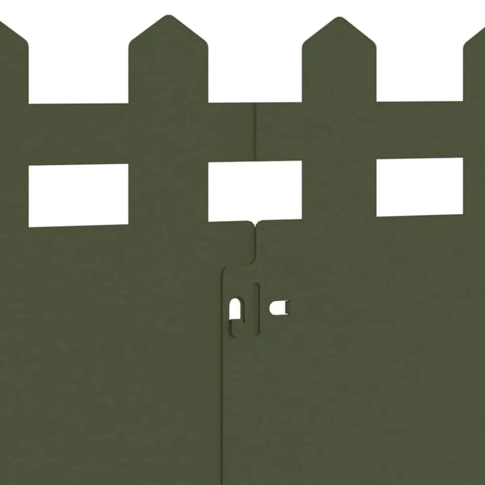 vidaXL Borduras para césped 10 pcs 103 x 0,05 x 22 cm Verde oliva Outlet