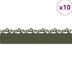 vidaXL Vallas De Jardín-Borduras para césped 10 pcs 103 x 0,05 x 22 cm