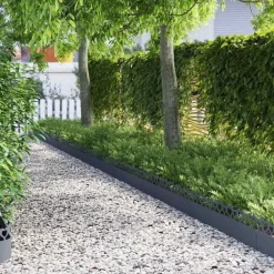 vidaXL Vallas De Jardín-Borduras para césped 10 pcs 103 x 0,05 x 22 cm Acero