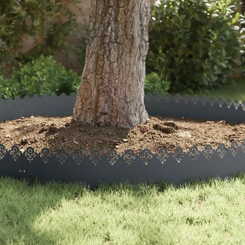 vidaXL Vallas De Jardín-Borduras para césped 10 pcs 103 x 0,05 x 22 cm Acero