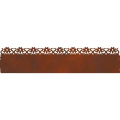 vidaXL Borduras para césped 10 pcs Oxidado 103 x 0,05 x 22 cm Acero oxidado Outlet