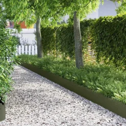 vidaXL Borduras para césped 10 pcs 103 x 0,05 x 22 cm Verde oliva Online