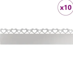 vidaXL Borduras para césped 10 pcs Plateado 103 x 0,05 x 22 cm Acero inoxidable Clearance