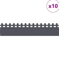 vidaXL Vallas De Jardín-Borduras para césped 10 pcs 103 x 0,05 x 22 cm Acero