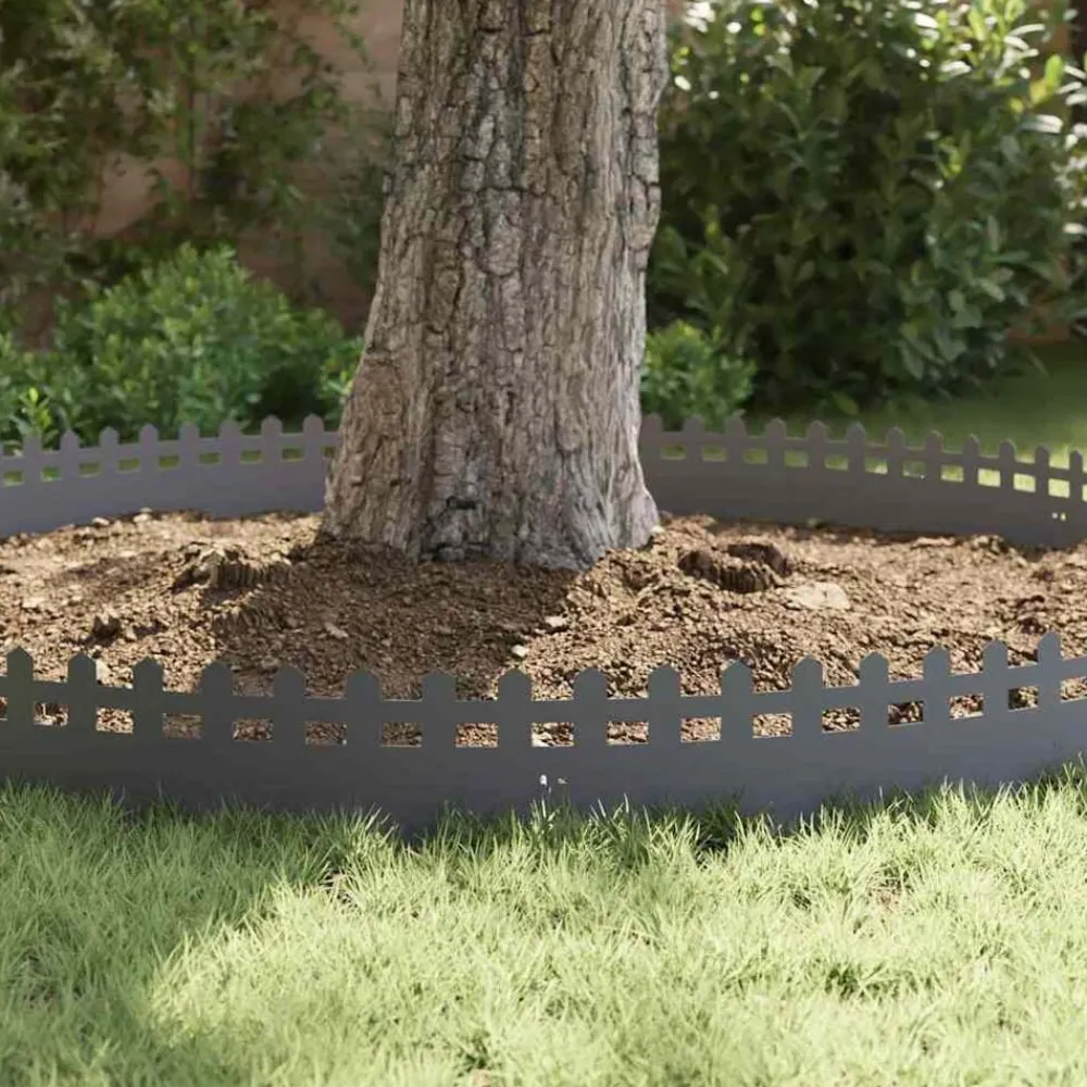 vidaXL Vallas De Jardín-Borduras para césped 10 pcs 103 x 0,05 x 22 cm Acero