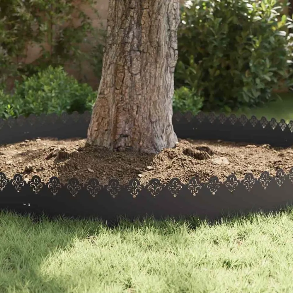 vidaXL Vallas De Jardín-Borduras para césped 10 pcs 103 x 0,05 x 22 cm Acero