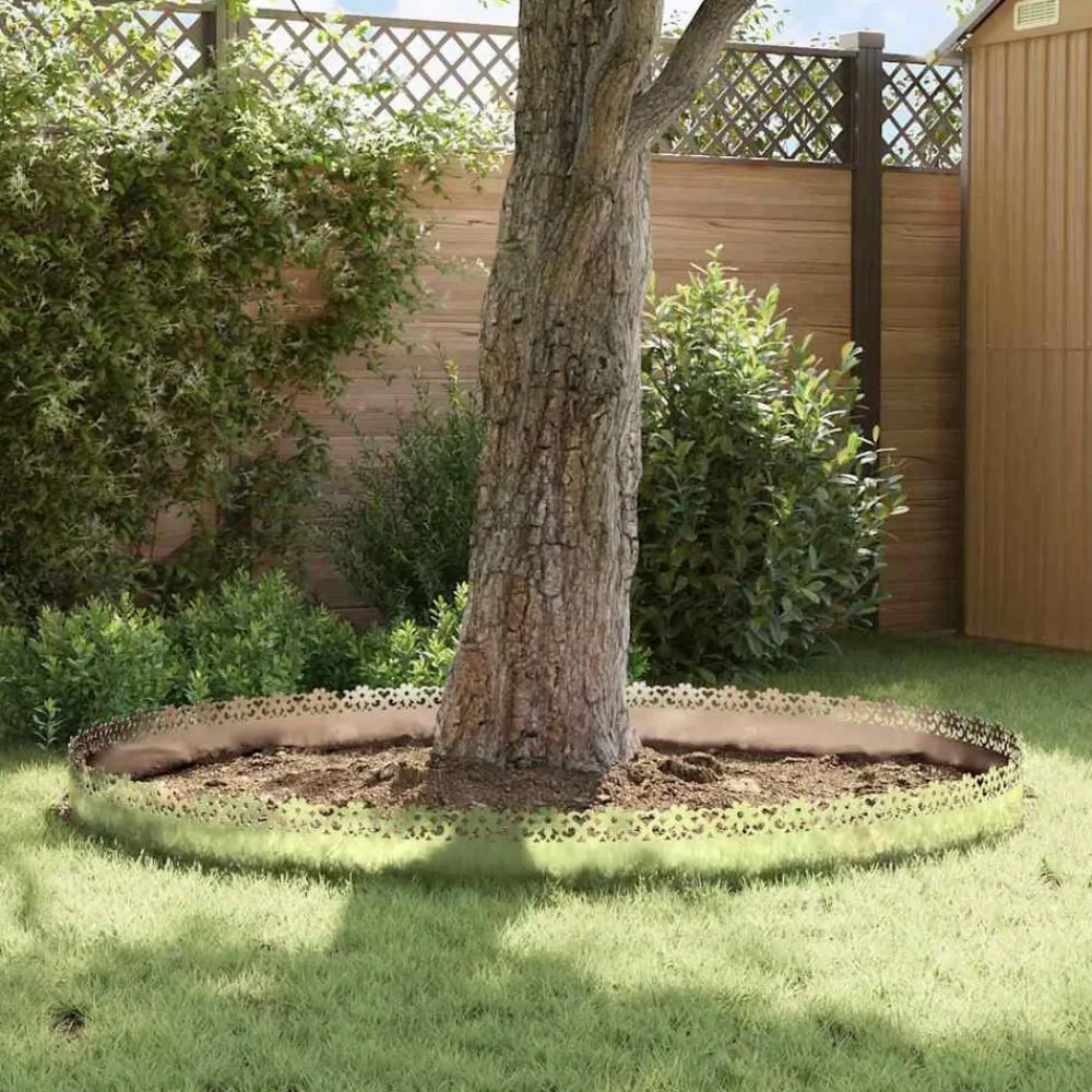 vidaXL Vallas De Jardín-Borduras para césped 10 pcs Plateado 103 x 0,05 x 22 cm