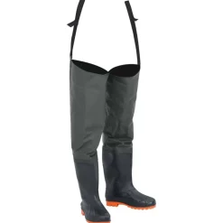 vidaXL Botas altas de agua de pesca verde oscuro talla 38 New