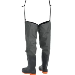 vidaXL Botas altas de agua de pesca verde oscuro talla 38 New