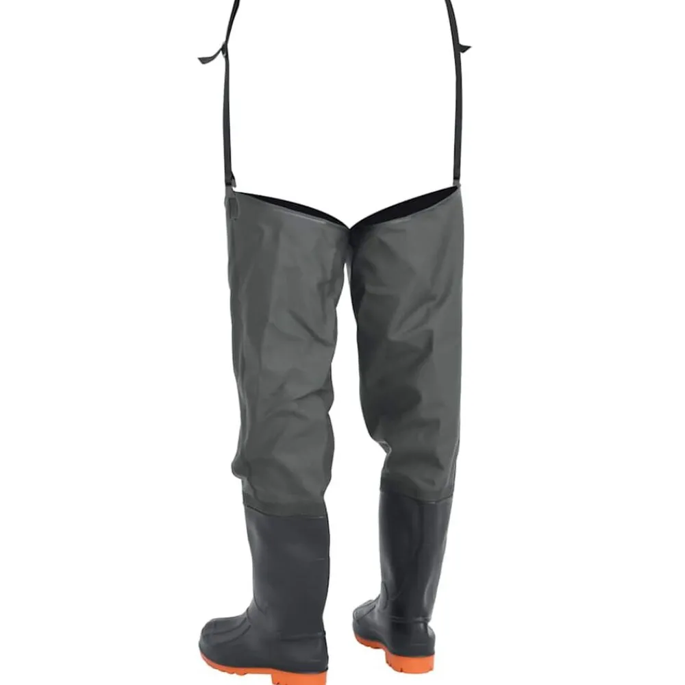 vidaXL Botas altas de agua de pesca verde oscuro talla 38 New
