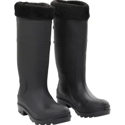 vidaXL Actividades Al Aire Libre-Botas de agua con calcetines extraíbles negro número 38 PVC